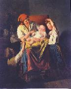 Ferdinand Georg Waldmuller Mothers joy oil painting on canvas